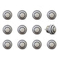 Set of Twelve Black And White Ceramic Drawer Pull Knobs