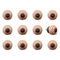 Set of Twelve Orange And White Geometric Ceramic Drawer Pull Knobs