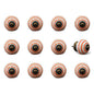 Set of Twelve Orange And White Geometric Ceramic Drawer Pull Knobs