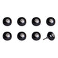 Set of Eight Black And Silver Ceramic Drawer Pull Knobs