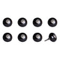 Set of Eight Black And Silver Ceramic Drawer Pull Knobs
