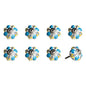 Set of Eight Blue And White Ceramic Drawer Pull Knobs