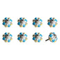 Set of Eight Blue And White Ceramic Drawer Pull Knobs