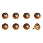 Set of Eight Yellow And Black Floral Ceramic Drawer Pull Knobs