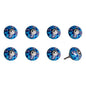 Set of Eight Blue And White Botanical Ceramic Drawer Pull Knobs