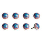 Set of Eight Blue And White Floral Ceramic Drawer Pull Knobs