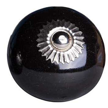 Set of Twelve Black Ceramic Drawer Pull Knobs