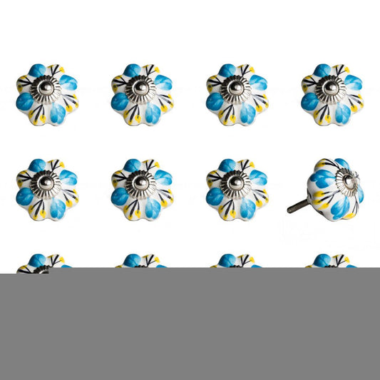 1.5" X 1.5" X 1.5" Ceramic Metal Multicolor 12 Pack Knob