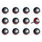 1.5" X 1.5" X 1.5" Ceramic Metal Navy And Red 12 Pack Knob