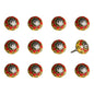 Set of Twelve Yellow And Black Floral Ceramic Drawer Pull Knobs