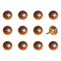 Set of Twelve Yellow And Black Floral Ceramic Drawer Pull Knobs