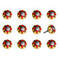 Set of Twelve Red And Yellow Floral Ceramic Drawer Pull Knobs