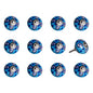 Set of Twelve Blue And White Botanical Ceramic Drawer Pull Knobs