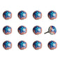 Set of Twelve Blue And White Floral Ceramic Drawer Pull Knobs