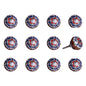 Set of Twelve Blue And White Floral Ceramic Drawer Pull Knobs