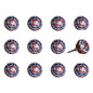 Set of Twelve Blue And White Floral Ceramic Drawer Pull Knobs