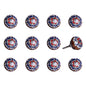 Set of Twelve Blue And White Floral Ceramic Drawer Pull Knobs