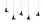 Set of Five Black Resin Climbing Man Hanging Dimensional Sculpture
