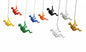 Set of Nine Rainbow Resin Hanging Dimensional Sculpture