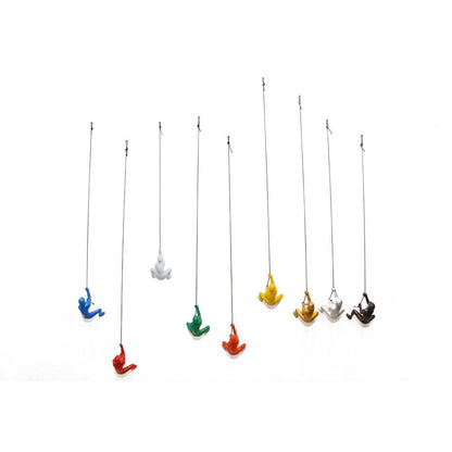 Set of Nine Rainbow Resin Hanging Dimensional Sculpture