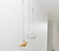 Set of Three Gold Silver And White Resin Hanging Dimensional Sculpture