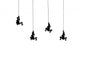 Set of Four Black Resin Climbing Man Hanging Dimensional Sculpture