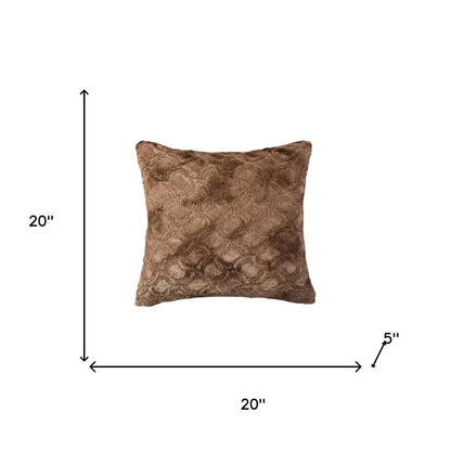 20" X 20" X 5" Acrylic Plush Polyester Polyfill Brown 2 Pack Pillow