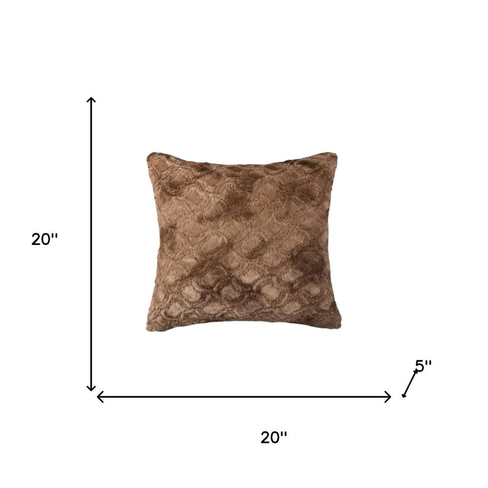 20" X 20" X 5" Acrylic Plush Polyester Polyfill Brown 2 Pack Pillow