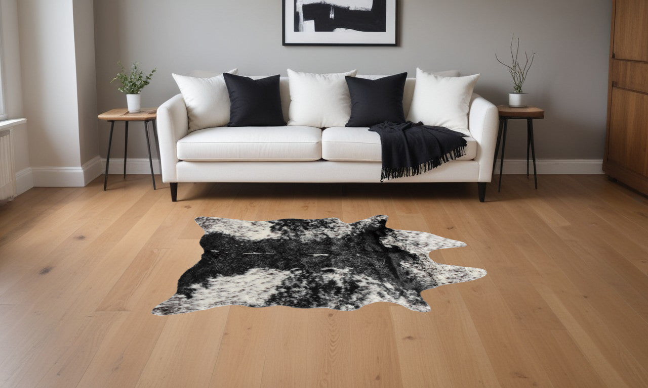 S&P Black White Animal Print Area Rug