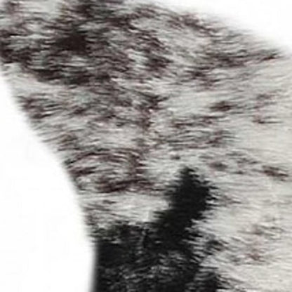 5' X 8' Black And White Faux Fur Animal Print Cowhide Washable Area Rug