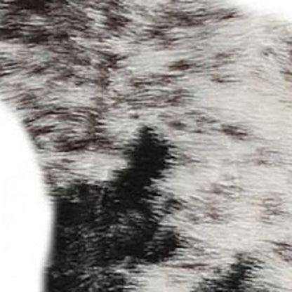 5' X 8' Black And White Faux Fur Animal Print Cowhide Washable Area Rug