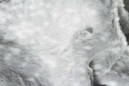 4' X 5' Gray Faux Fur Washable Area Rug