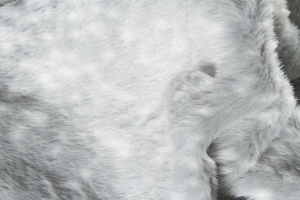 5' X 8' Gray Faux Fur Washable Area Rug