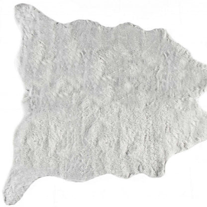 5' X 8' Gray Faux Fur Washable Area Rug