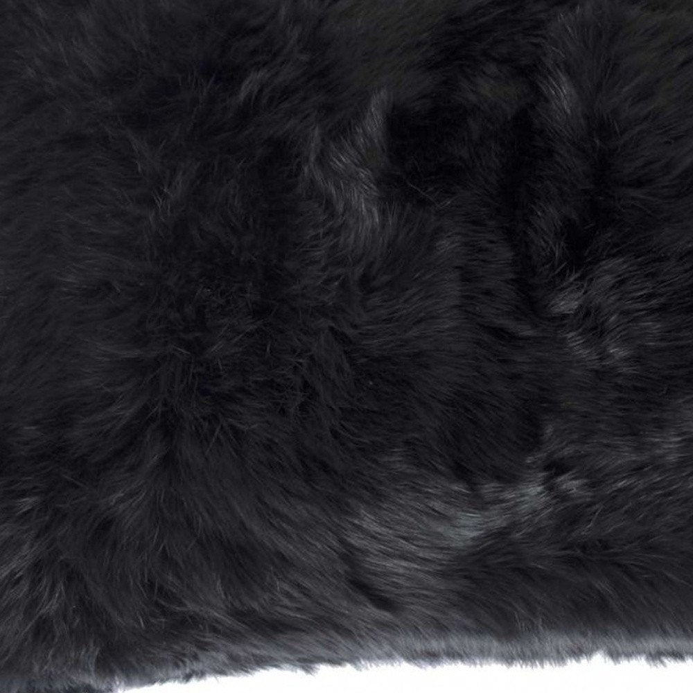 12" X 20" Black Wool Throw Pillow