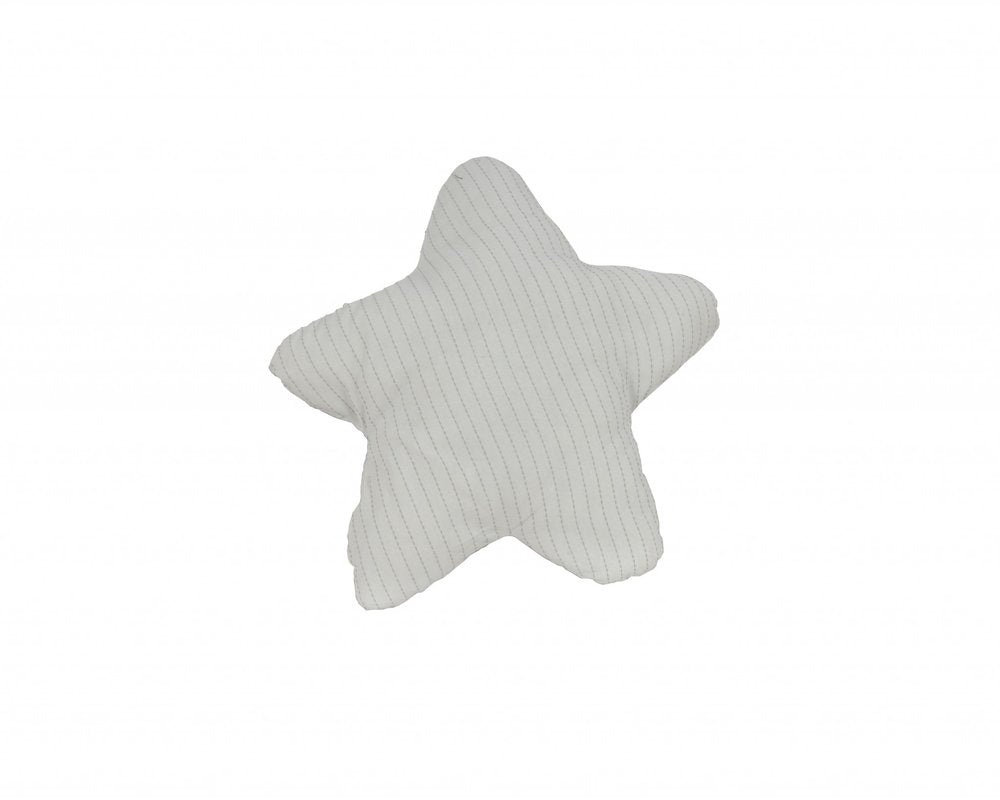 12" X 12" Blue and White Star Linen Throw Pillow