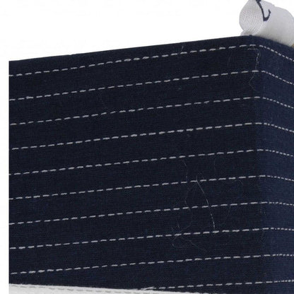 12" X 12.5" X 9.5" White Blue Foldable Fabric  Basket Set Of 3