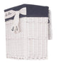 Set of Five Blue And White Rattan Basket