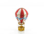 15" Red And White Metal Hand Painted Hot Air Balloon Tabletop Sculpture