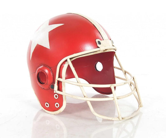 9" Red And White Metal Hand Painted Figurine