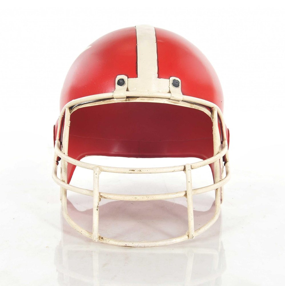 9" Red And White Metal Hand Painted Figurine