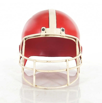 9" Red And White Metal Hand Painted Figurine