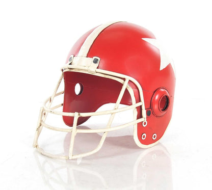 9" Red And White Metal Hand Painted Figurine