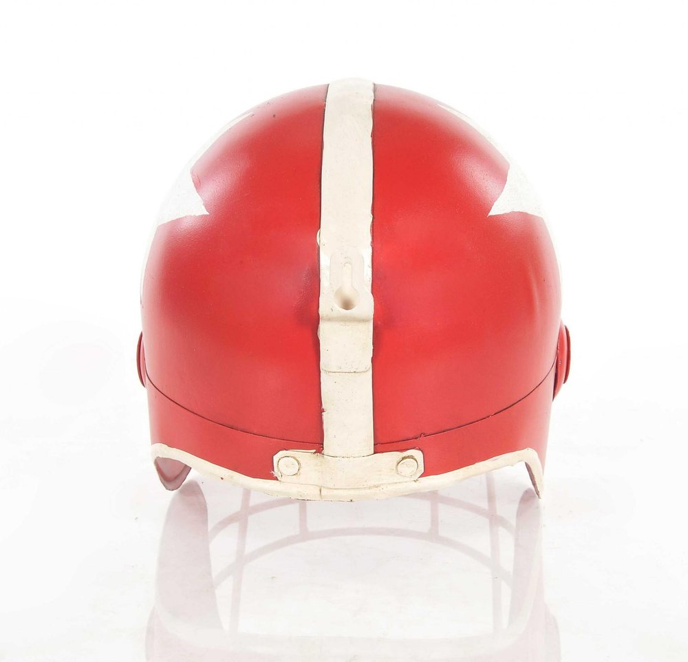 9" Red And White Metal Hand Painted Figurine