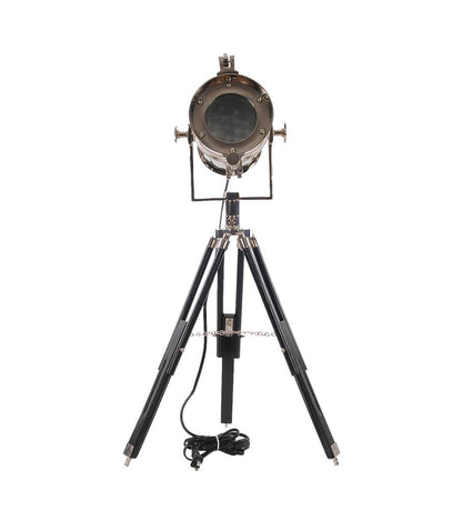 Silver Metal Tripod Floor Lamp With Metal Shade