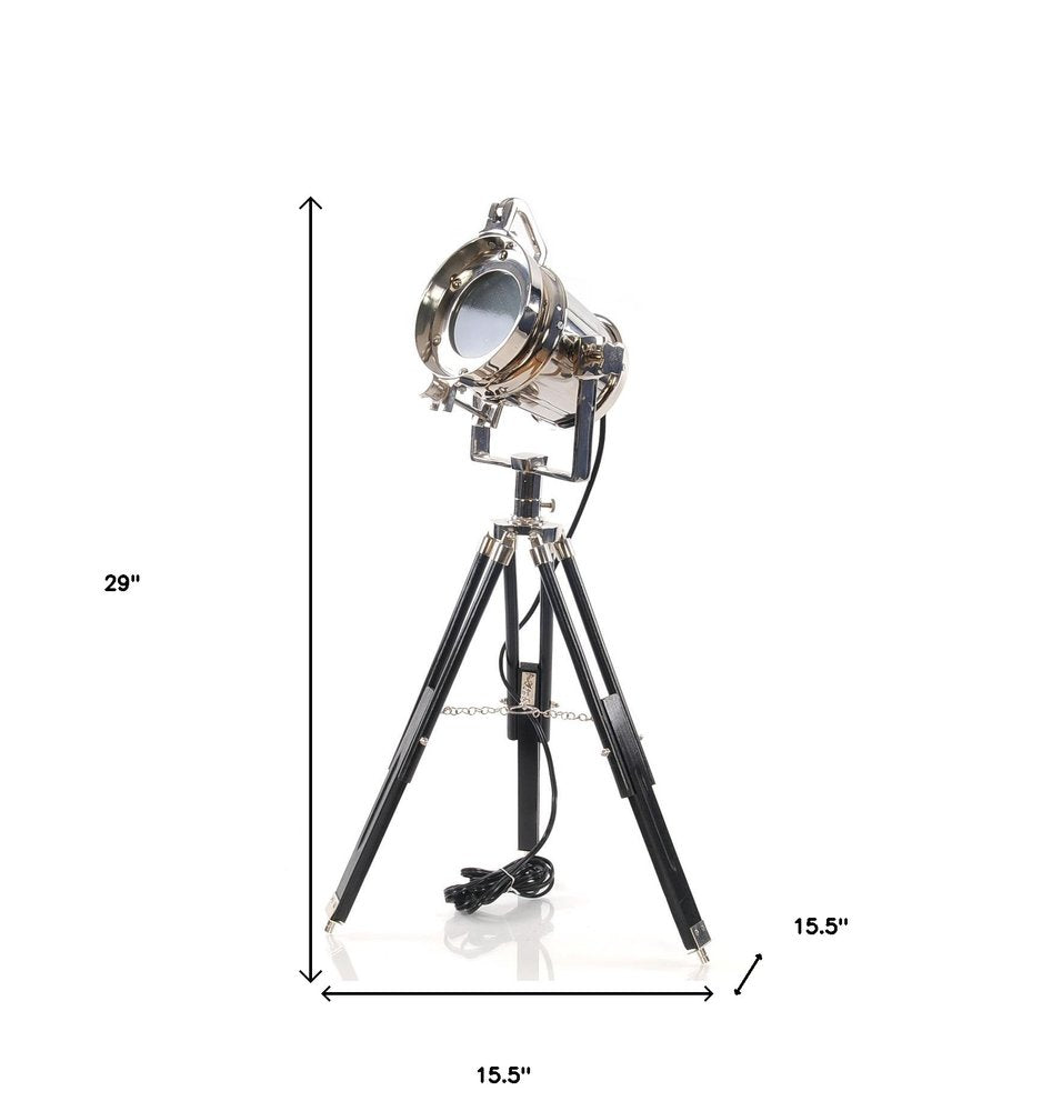29" Silver Tripod With Metal Novelty Shade