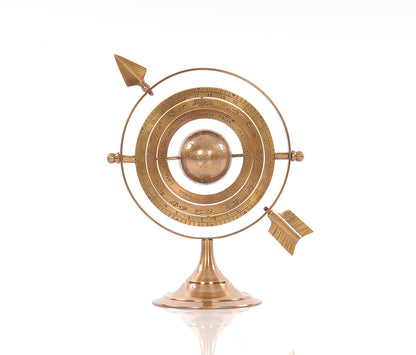 5.5" X 7" X 8.5" Brass Armillary