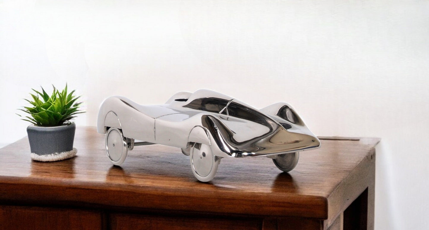 3" Nickel Aluminum Hand Painted Model Car Tabletop Sculpture