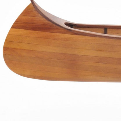 7" Brown Solid Wood Hand Painted Model Boat