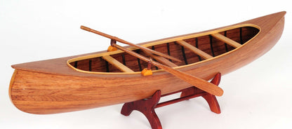 6" Wood Brown Solid Wood Hand Painted Model Boat Tabletop Sculpture